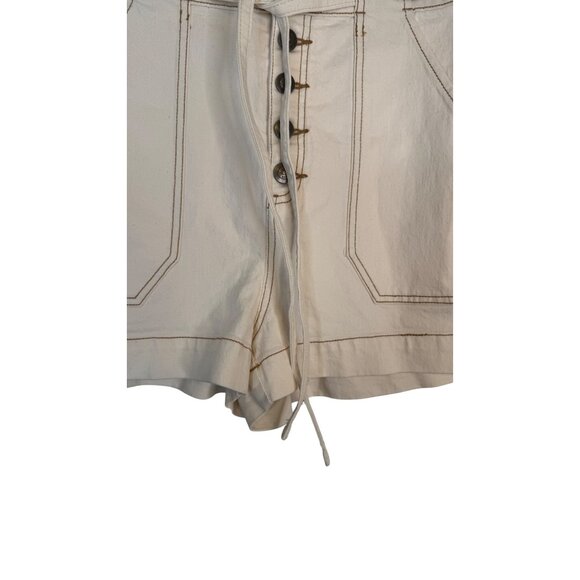 joie Size 28 High-Rise Button-Fly Off White Denim Shorts W/Front & Back Pockets - Picture 8 of 16